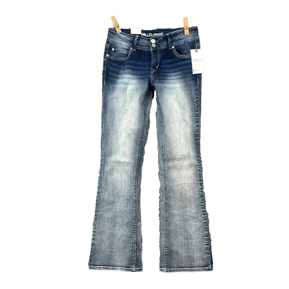 Wallflower Luscious Curvy Fit Jeans Womens 7/28 Blue Cowboy Western Streetwear